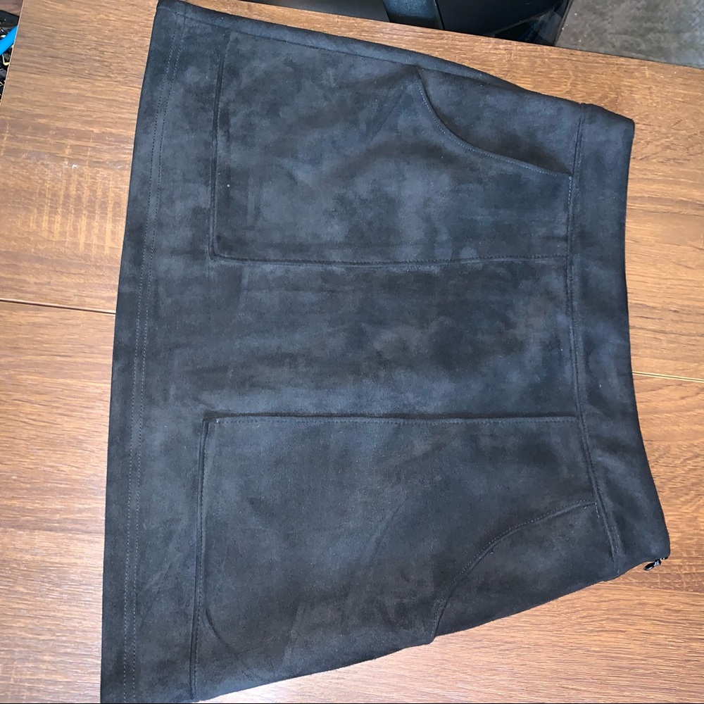 Honey Punch Skirt - Mini Suede